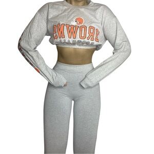 Cleveland Browns  Football Reworked Custom Long-sleeve Crop Too